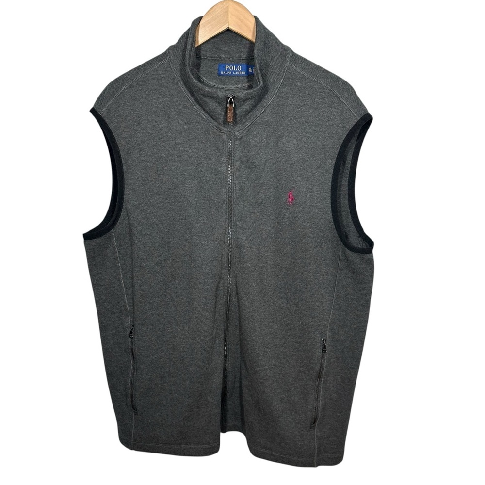 Polo Ralph Lauren Mens Vest Sz XL‎ Gray Cotton Lightweight Pony Logo Classic